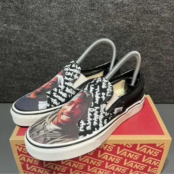 Vans “Tupac” Slip On Custom Vans Size 6 Women’s/4.5 Mens - Picture 2 of 13